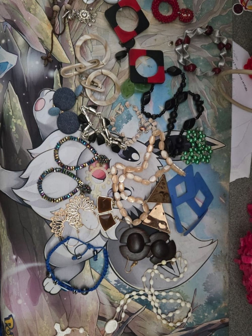 Assorted Women’s Jewelry Set - Blue, Black, Green, Gold & Cream Accents